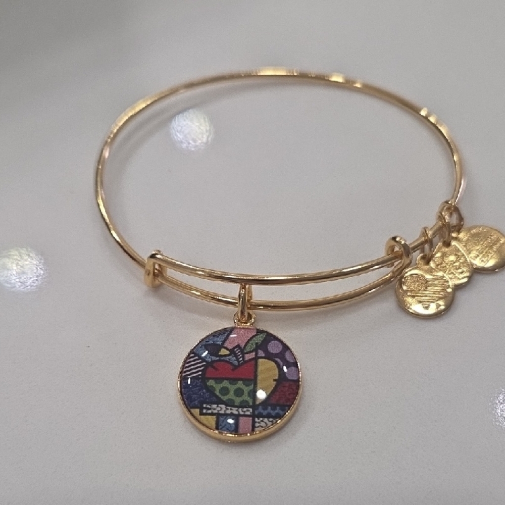 Britto Gold-Tone Bracelet with Colorful Round Charm